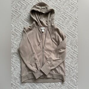 H&M Beige Zip-Up Hoodie
